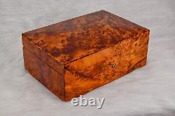 11x8 Luxurious Thuya Wooden Jewelry Box Lockable Thuja Keepsake Memory Box