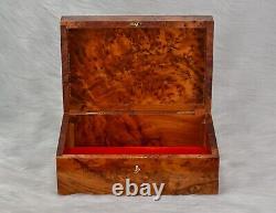 11x8 Luxurious Thuya Wooden Jewelry Box Lockable Thuja Keepsake Memory Box