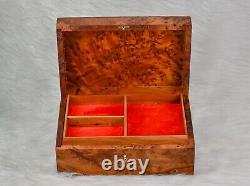 11x8 Luxurious Thuya Wooden Jewelry Box Lockable Thuja Keepsake Memory Box