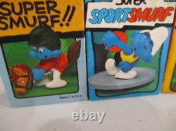 12 Vintage Schleich Peyo Super Smurfs Figures In the Boxes! EUC