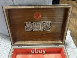 12x8x4 Hand Made Vintage Box With Pearl Inlay For Miscellaneous Storage Box