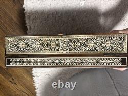 12x8x4 Hand Made Vintage Box With Pearl Inlay For Miscellaneous Storage Box