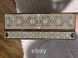 12x8x4 Hand Made Vintage Box With Pearl Inlay For Miscellaneous Storage Box
