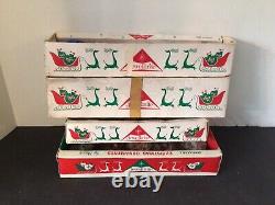 19 VTG JEWELBRITE By DECOR DIORAMA PIXIE CANDY CANE FLOWER XMAS ORNAMENTS BOXES