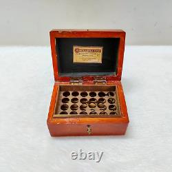 1930s Vintage M. Bhattacharya Homoeopathic Medicine Wooden Box Collectible W647