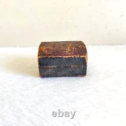 1930s Vintage Old Hand Crafted Wooden Velvet Six Compartments Jewellery Box W190