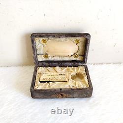 1930s Vintage Old Handcrafted Wooden Velvet Jewellery Box With Original Key W191