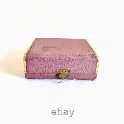 1940s Vintage Velvet Bangles Jewelry Box Old Decorative Collectible Rare W93