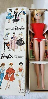 1964 BLONDE SWIRL PONYTAIL BARBIE Doll in ORIGINAL BOX Vintage 1960's Rare
