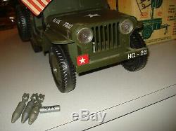 1965 GI JOE JEEP WITH BOX, COMPLETE, for VINTAGE 12 PAINTED HAIR FIGURES, NICE