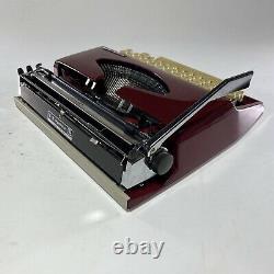 1973 Vintage Typewriter Triumph Tippa S BuRgundy Portable Case Box Works Holland