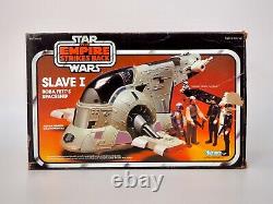1980 Star Wars Kenner ESB Vintage Slave 1 Vehicle Box & Sticker Sheet, Boba Fett