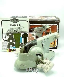 1980 Star Wars Kenner ESB Vintage Slave 1 Vehicle, Sticker Sheet & Box, Slave I
