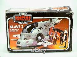 1980 Star Wars Kenner ESB Vintage Slave 1 Vehicle, Sticker Sheet & Box, Slave I