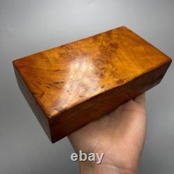 1980 Vintage Trinket Box Gift Unique Wood Karelian Birch Burl Jewelry Handmade