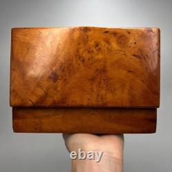 1980 Vintage Trinket Box Gift Unique Wood Karelian Birch Burl Jewelry Handmade
