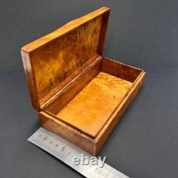 1980 Vintage Trinket Box Gift Unique Wood Karelian Birch Burl Jewelry Handmade