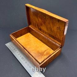 1980 Vintage Trinket Box Gift Unique Wood Karelian Birch Burl Jewelry Handmade