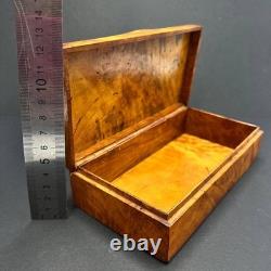 1980 Vintage Trinket Box Gift Unique Wood Karelian Birch Burl Jewelry Handmade