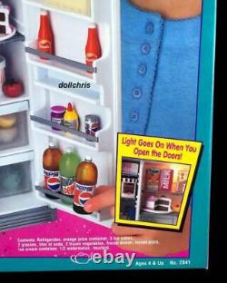 1996 TYCO Kitchen Littles Deluxe Refrigerator withFood for Barbie New Sealed Box