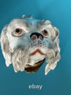 19th c. Samson Porcelain France Gilt Bolognese Hound Snuff Box