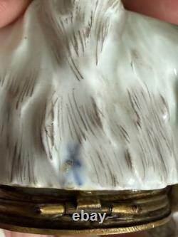 19th c. Samson Porcelain France Gilt Bolognese Hound Snuff Box
