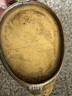 19th c. Samson Porcelain France Gilt Bolognese Hound Snuff Box