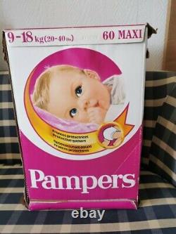 1X Full box Pampers vintage 80's Size Maxi Vtg Vintage diapers plastic backed