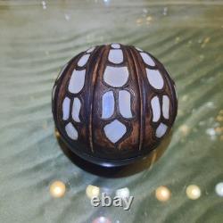 2 Natural Vintage Rosewood Handmade Mother Of Pearl Jewelry Box Oily Wood