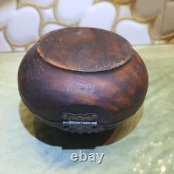2 Natural Vintage Rosewood Handmade Mother Of Pearl Jewelry Box Oily Wood