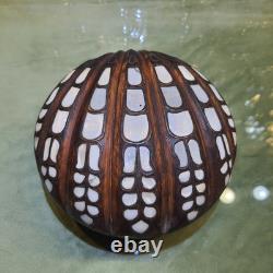2 Natural Vintage Rosewood Handmade Mother Of Pearl Jewelry Box Oily Wood