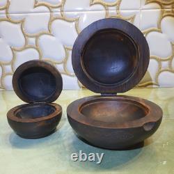 2 Natural Vintage Rosewood Handmade Mother Of Pearl Jewelry Box Oily Wood