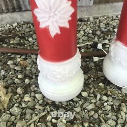 2 Vintage CHRISTMAS CANDLE NOEL BLOW MOLD EMPIRE Plastic ILLUMINATED 39