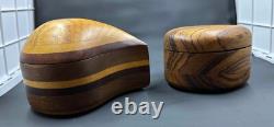 2 Wood Box by Steven Spiro Furniture Vintage Design Circa 1980 and Rare