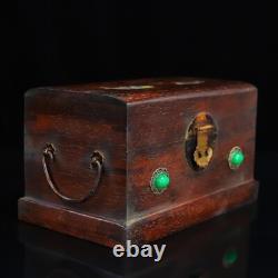 25 cm China natural Mahogany wood Jewelry Box inlay shell Wood Box Storage Box
