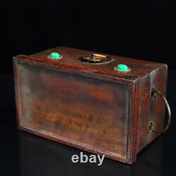 25 cm China natural Mahogany wood Jewelry Box inlay shell Wood Box Storage Box