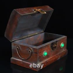 25 cm China natural Mahogany wood Jewelry Box inlay shell Wood Box Storage Box