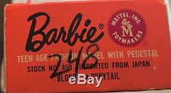 #3 VINTAGE BARBIE BLONDE PONYTAIL withRare Brown Eyeshadow with1961 Edition Box #850