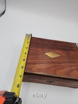 3 stacking Vintage Wood Brass Storage Box Old Hand Crafted storage