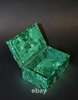 4x3x2 Malachite Gemstone Jewelry Box, Gifts For Her, Ring Box, Vintage Box Her