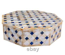 6x6x3 White Marble Vintage Box MOP Handmade Mosaic Design Gift For Her Decors