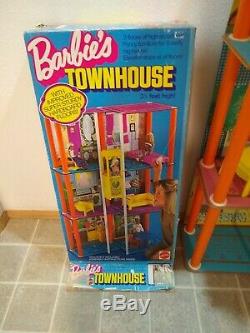 70s Barbie 1975 Townhouse Doll house Playset Box furniture used condition inbox