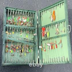 (75) Vintage Fishing Lures & Bait File Box Spinnerbait Lures -HUGE LOT