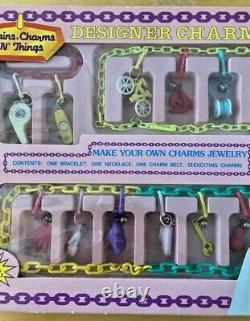 80s Charms Vintage Imperial Designer Charm Set Mint in Box (Bell Plastic Charms)