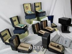 9 VINTAGE Empty Seiko Watch Presentation Case Boxes Only NO WATCH Blues & Blacks