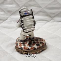 A. L. Limoges Peint Main Astronaut Porcelain Trinket Box Vintage