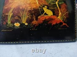 A Lacgue box. Hand painted. Prince ivan and the frog princess. Vintage