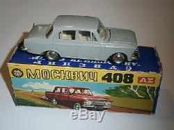 A+ MINT VINTAGE TOY CAR DIECAST MOSKVICH MOSKVITCH 71 A1 408 USSR /w BOX M1/43