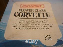 A vintage Matchbox un made plastic kit of WW2 Flower class Corvette, boxed