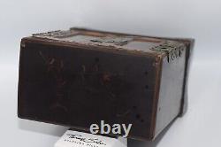 ANTIQUE 19TH China Japanese! Wood Lacquer Jewelry Box Cabinet jewelry vtg old
